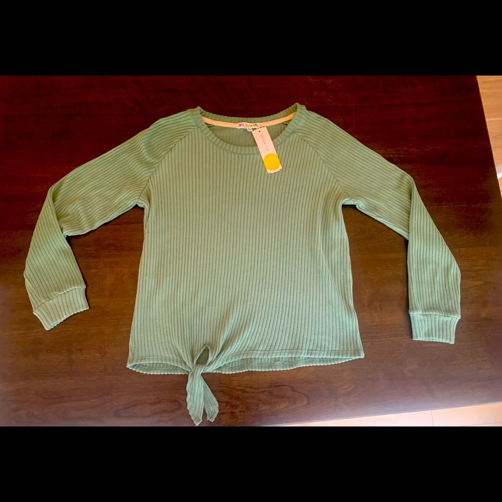 Jayme Brushed Tie Front Pullover-Large NWT